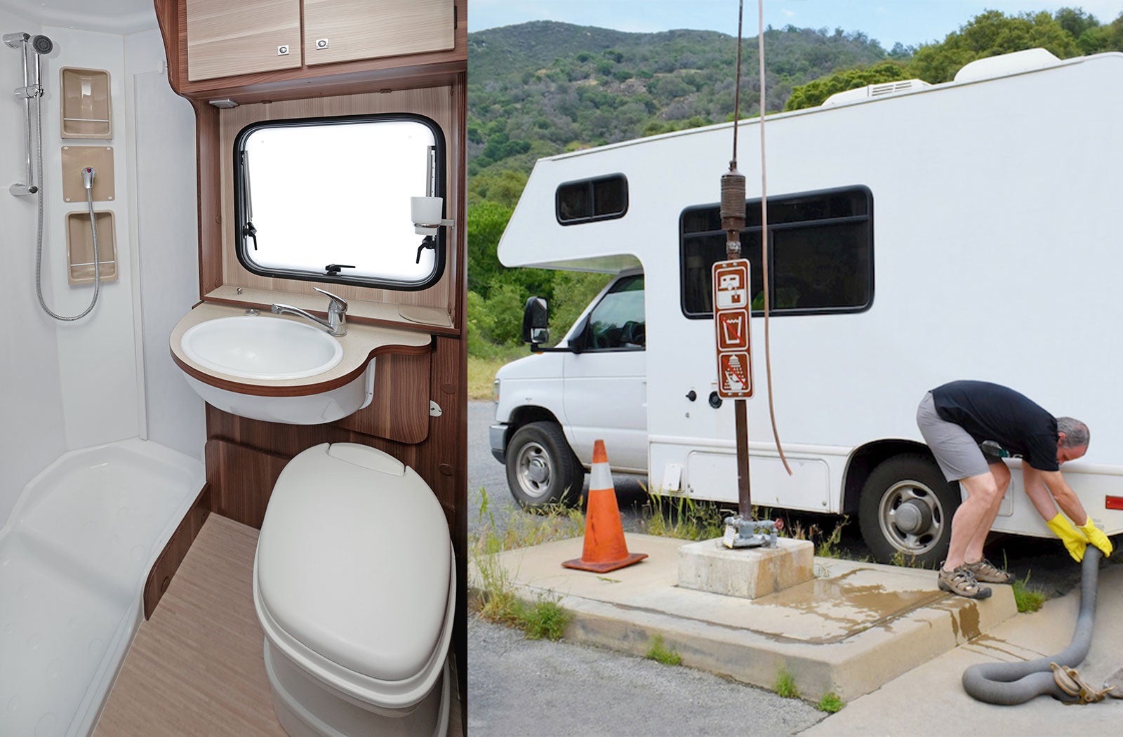 Portable RV/camper toilet and holding tank setup in Bel Air, Maryland